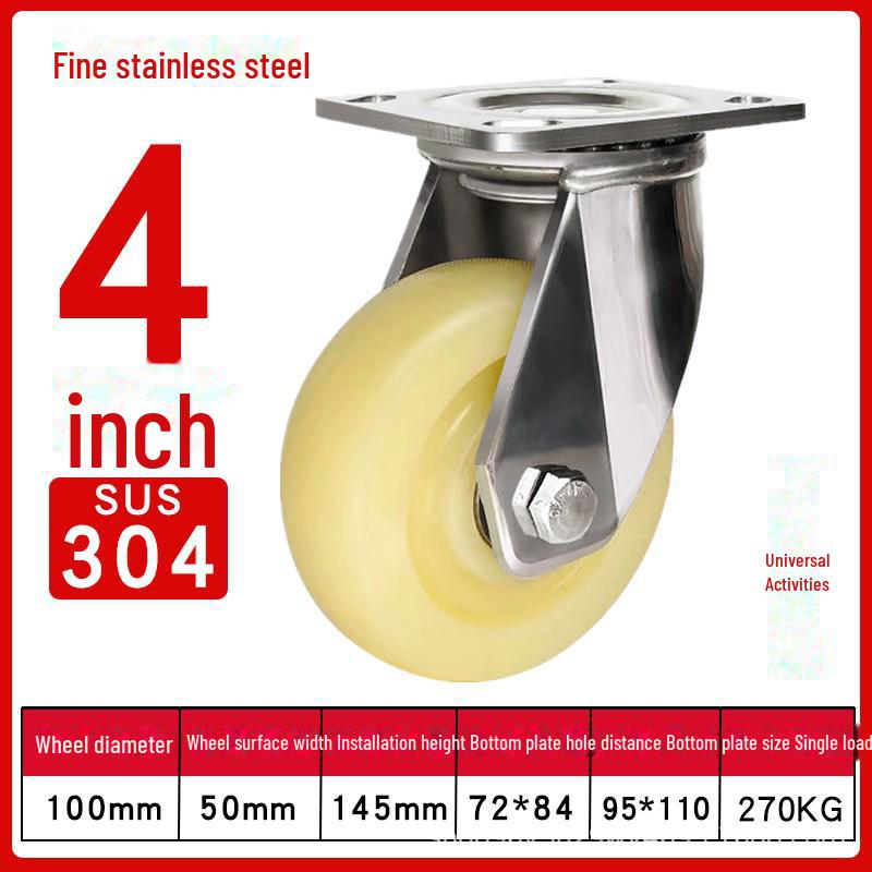 Robustes, wasserdichtes Nylon-Lenkrad aus Edelstahl 304 mit Bremse (4", 5", 6", 8").