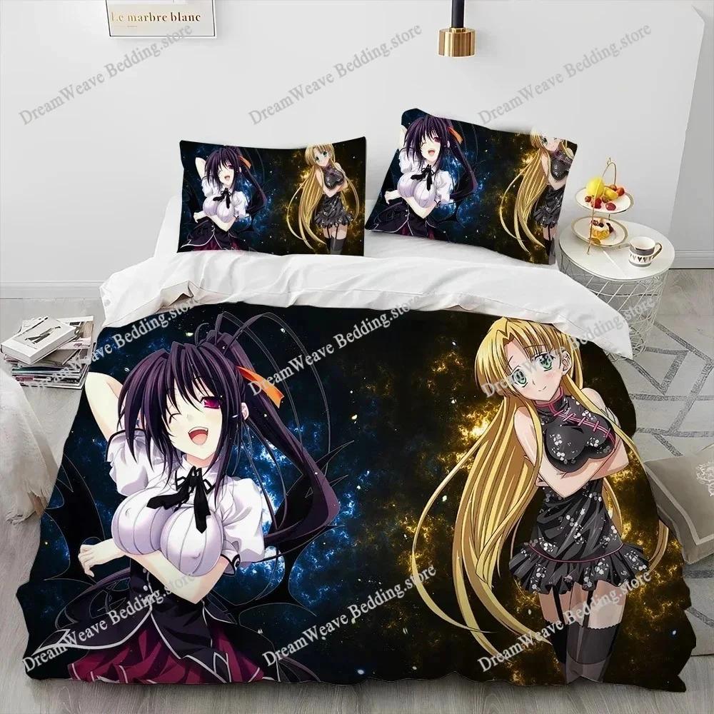 Sexy Girl High School DxD Anime Bedding Set Duvet Cover Bed Set Quilt Cover Pillowcase Comforter King Queen Size Boys Adult963