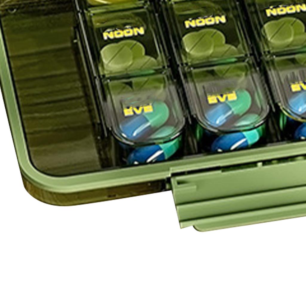 7 Day Tablet Box 3 Times A Day Airtight Multi Compartments Portable Medicine Organizer for Daily