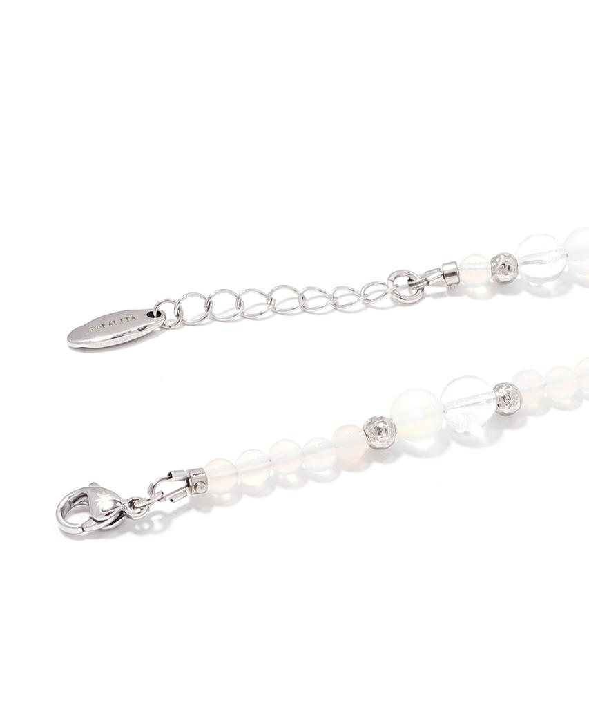 Polalita Selenite & Aurora Clear Moonstone Mix Necklace (Plt-Nl-084_Wt)