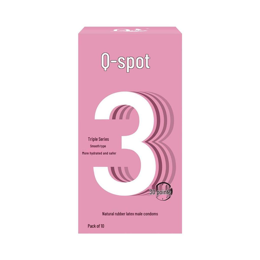 Q-point Hyaluronic Acid 001 Large Particle Delay Condoms - Long-lasting Contraceptives for Adults