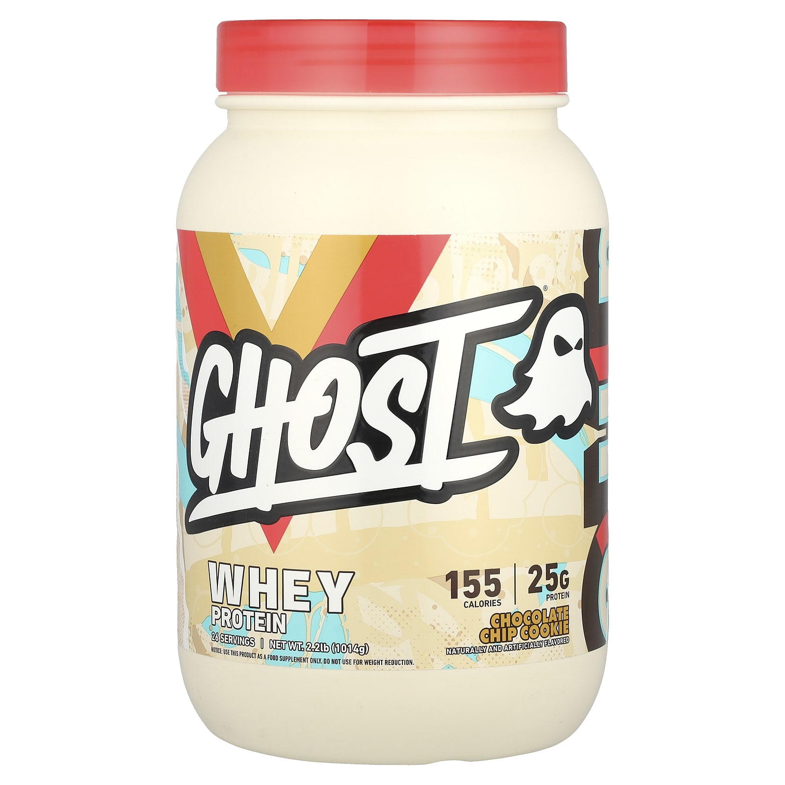 

Ghost, Whey Protein, Chocolate Chip Cookie, 2.2 lb (1,014 g)