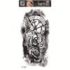Adesivi per tatuaggi impermeabili Yuanhua - Totem con testa di lupo e disegni di testo arabo