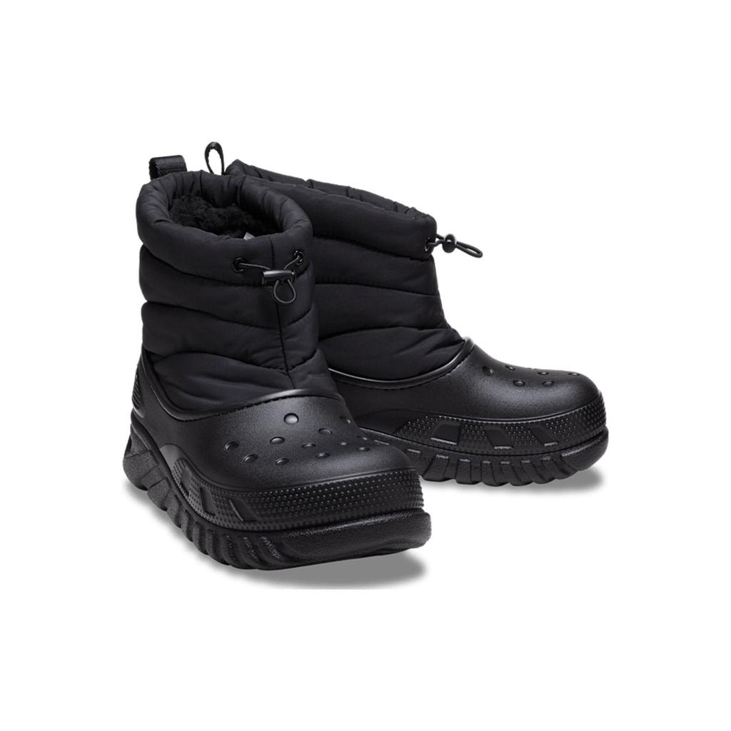 Crocs Duet Max Stivali in Pelle Morbida Confortevoli Stivaletti Unisex Stivali Neri 208773