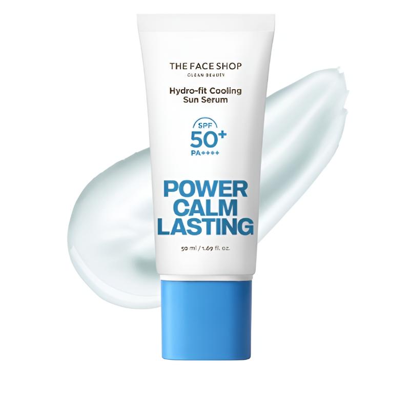 

The Face Shop Увлажняющая солнцезащитная сыворотка с охлаждающим эффектом Power Calming Lasting Moisture Fit SPF50+ PA++++ 50 мл