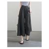 2026 Summer High Waist Wide-Leg Skirt Pants: Women's Casual Loose Fit, Thinning Nine-Point Design