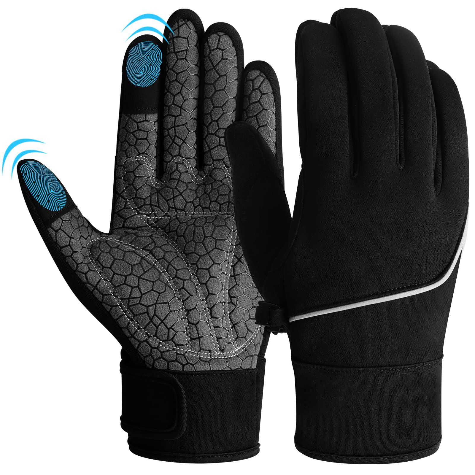 

Cycling gloves men s and women s running mountaineering windproof warm gloves touch screen non-slip cycling sports gloves S чёрный