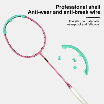 2 uds Protector de cabeza de raqueta de bádminton marco de alambre de raqueta de bádminton fundas protectoras resistentes al desgaste cubiertas flexibles para cabeza de raqueta de bádminton