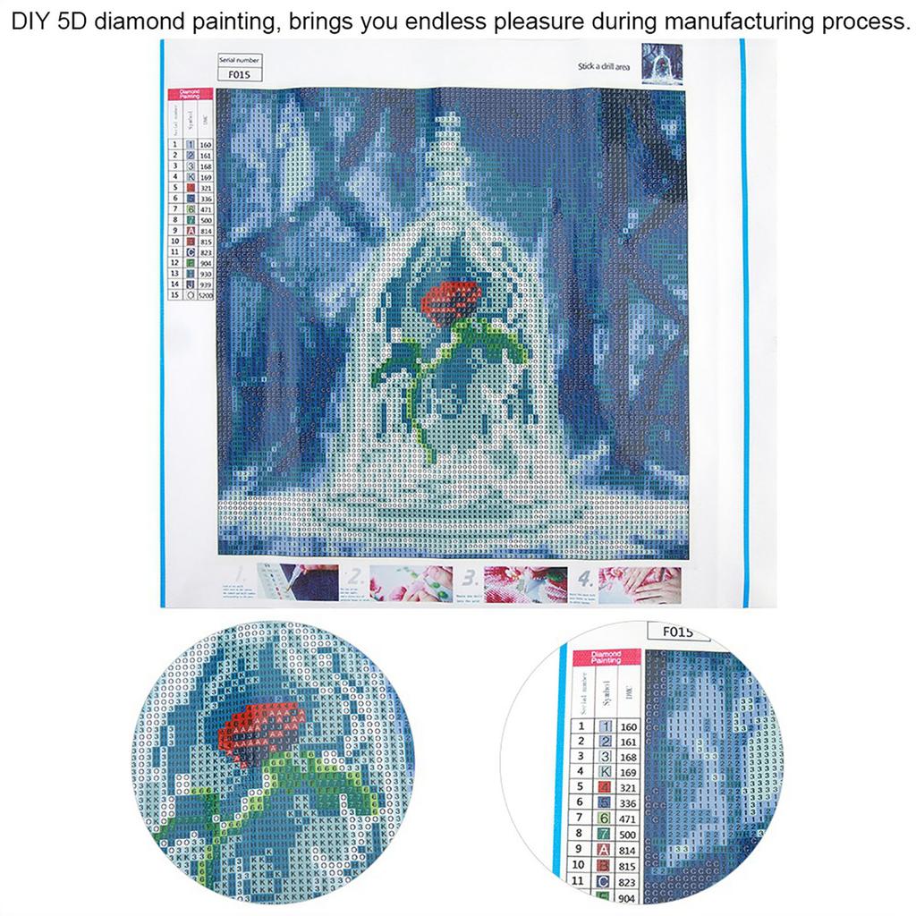 DIY Full Drill Diamond Painting 5D Effect Crafts Stitch Kit Home Decor (Rose S Size)