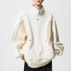 2025 Trendy Men's Half-Zip Hoodie: Autumn Stand-Up Collar Patchwork Jacket