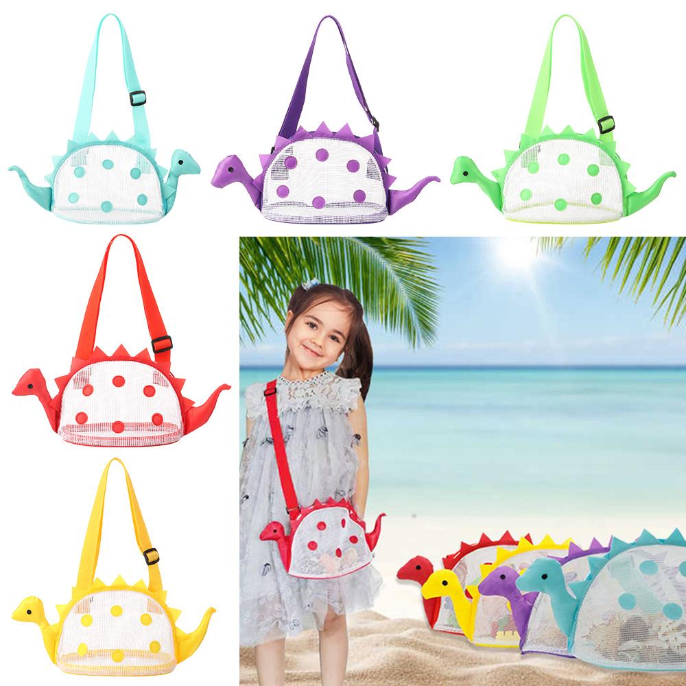 

Travel Toy Storage Dinosaur Mesh Bag Handbags Sundry Storage Beach Bag Shoulder Bag червоний