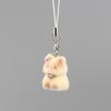 Cute Flocked 3D Resin Bear Keychain Sweet Creative Student Phone Chain Pendant Bag Accessory Phone Strap Gift
