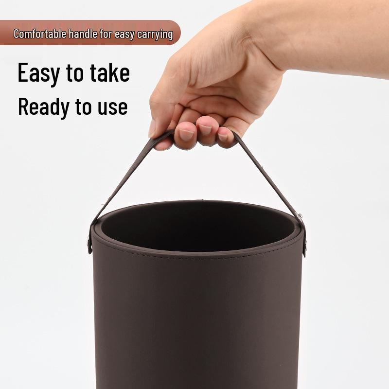 Leather Multifunctional Car Trash Can & Storage Bucket