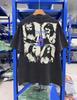 Printed Vintage Pattern New Summer Washed Cotton Casual Short Sleeve High Street Loose Fashion Oversize  T-shirt J260804