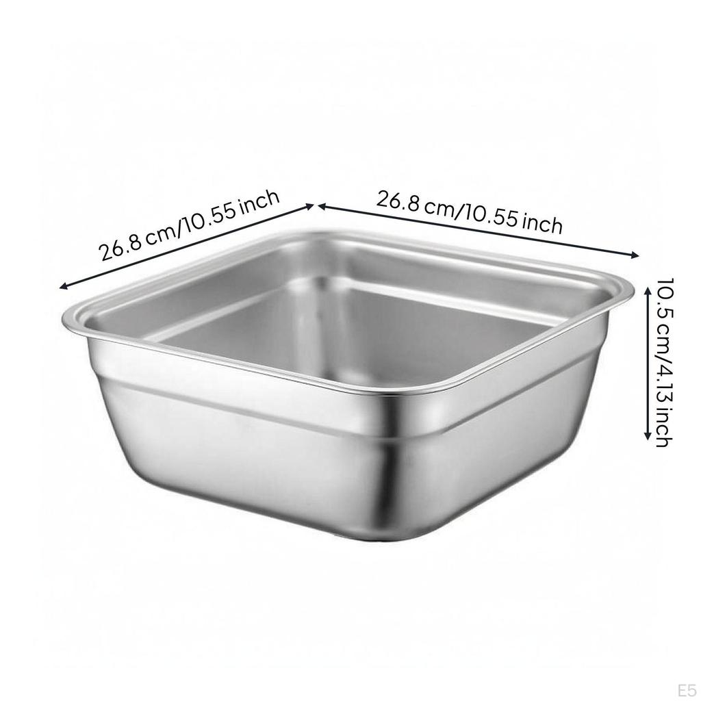 Lavabo Quadrato in Acciaio Inossidabile Lavabo Utilità Robusto per Preparazione Cibo e
