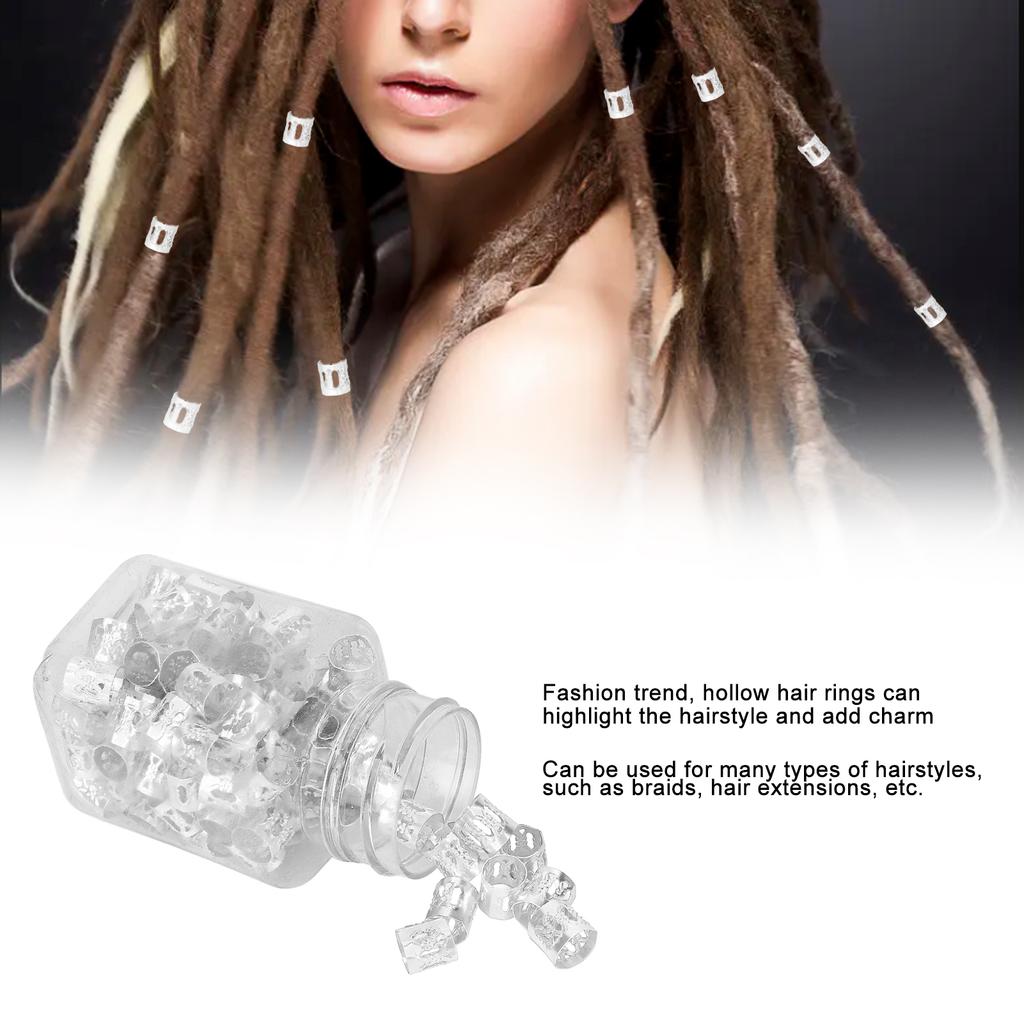 100Pcs Hair Dreadlocks Beads Fashion Trend Hollow Resist Oxidation Sufficient Quantity Hair Braiding Tubes for Home