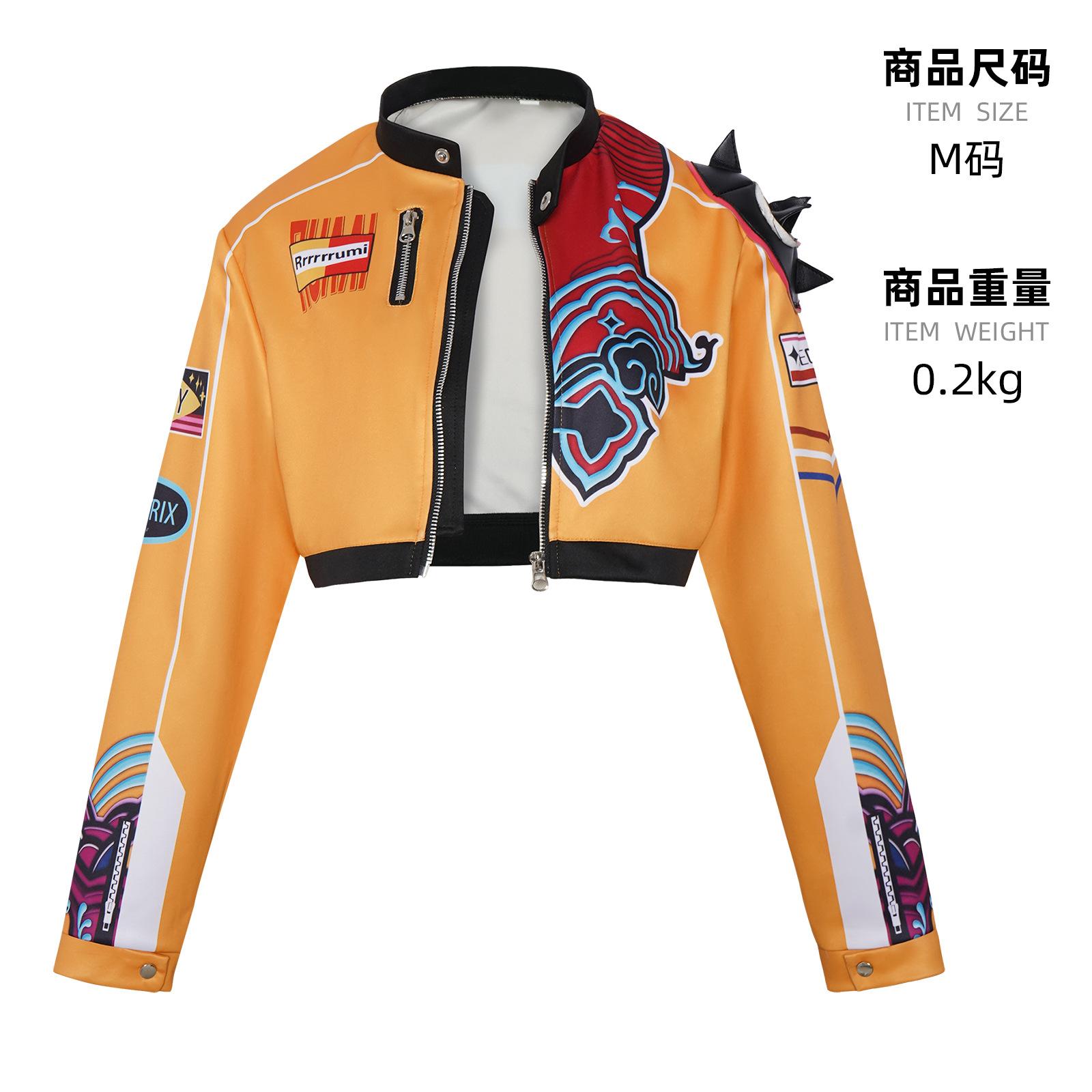 Halloween Rumi Cosplay Kostuum Oranje Jas Top Meisjes Vrouwen Halloween Carnaval Cosplay Outfits XXXL black