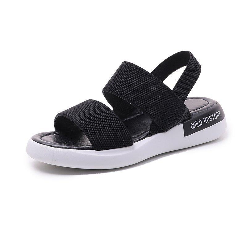 Sports Sandals Women's 2025 Summer New Student Thick-soled Outer Wear Mesh Elastic Band Beach Wind Roman Women's Shoes