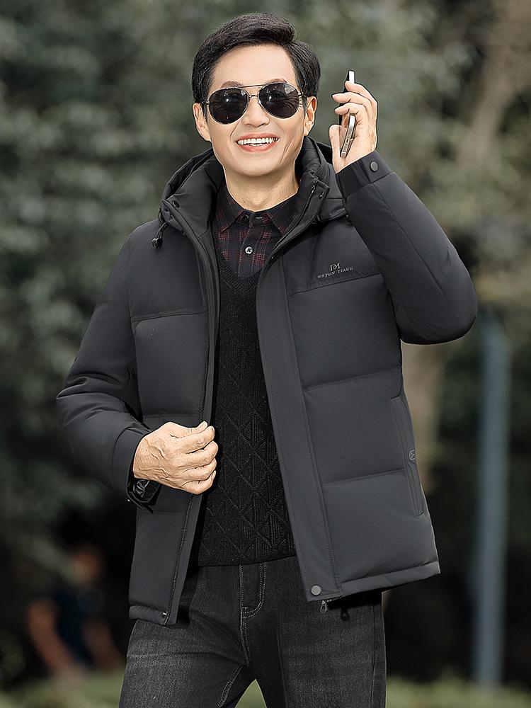 Men's Winter Down Jacket for 50+ - Thick, Warm, Short Coat for Dad or Grandpa