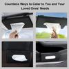 Tissue Holder In Car—PU Leather Car Napkin Holder, Car Kleenex Holder For Visor & Backseat, Easy To Use (Black)