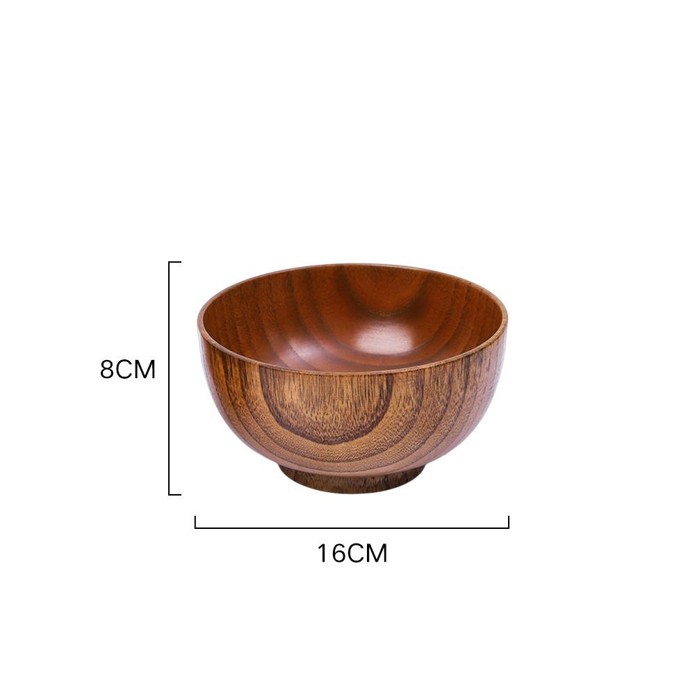 Natural Vintage Wooden Bowl Fruit Salad Bowl Noodle Rice Soup Bowl Craft Decoration Kitchen Utensil Tableware
