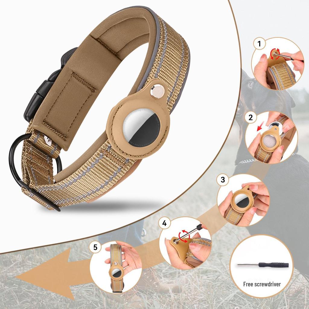 Airtag Pet Collar Cover: Anti-Lost Positioning Protective Dog Collar.