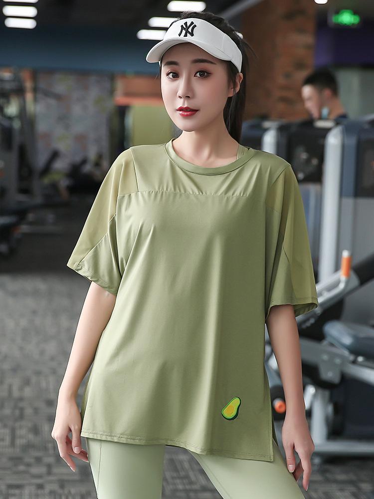 Plus Size Women's Quick-Dry Yoga T-Shirt - Short Sleeve, Loose Fit, 200 Jin, Summer Activewear