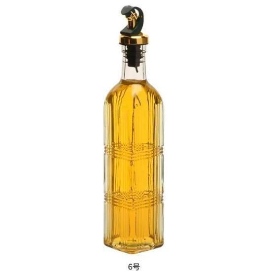 Transparente Olivenölflasche aus Glas, auslaufsicher, für Küchengewürze, Sojasauce, Essigpresse, Menage-Grillflasche, 500 ml