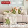 1PC Nuan Series 45x45cm Cushion Cover Flower and Green Plant Pattern Tulip Pillow Case For Sofa Living Room Bedroom Decor