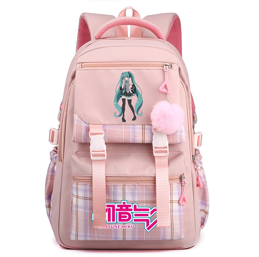 Cartoon Anime Hatsune Miku Printed Large Capacity Backpack for Teenger Student Bookbag Girl Boy Schoolbag Bookbag Women Waterproof Travel Bag