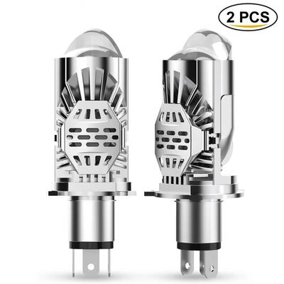 2 uds. Bombillas de faros LED H4 de doble lente Mini lente de proyector LED H4 lámpara automática faro de automóvil luz de haz alto/bajo LHD 140W 40000LM Plug & Play