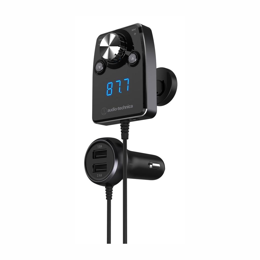 Audio Technica BK Bluetooth FM vysílač Samostatné tělo Typ 141 kanálů Nabíjení smartphonu Nabíjení tabletu USB Černý AT-FMR5BT