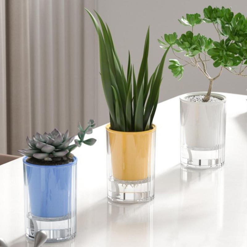 Selbstbewässernder Blumentopf Stilvoller Dekorativer Pflanztopf Selbstbewässernder Blumenkasten Für Zimmerpflanzen Einfache Pflege
