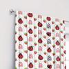 2pc Cute Ladybug and Strawberry Curtains, Polyester Fabric, Machine Washable, Suitable for Bedroom and Living Room Decoration