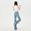 Early Spring Shiny Full Star Rhinestone High Waist Slim Horse Hoof Micro Flare Denim Pants For Women Casual Pants Oversize Denim Trousers