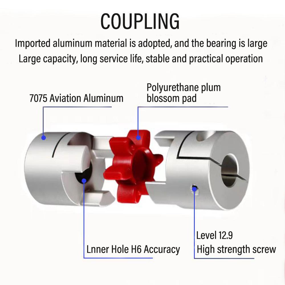 D30L35 Three jaws coupler D30 L35 BW aluminum plum flexible spider coupling motor red rubber pad 5mm-16mm