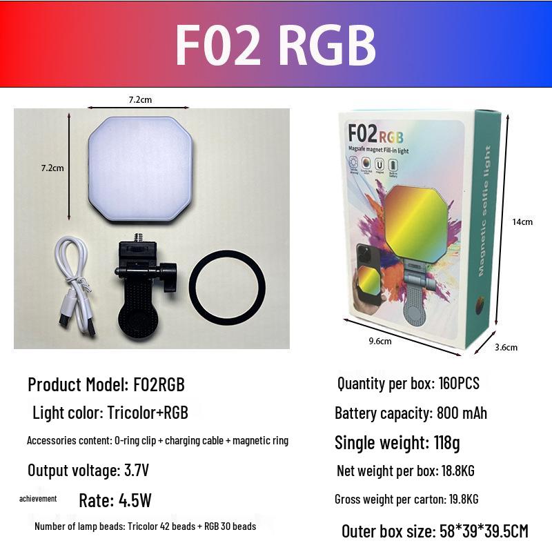 Magnetic Phone Fill Light with Stand - Portable High Brightness Photography Lighting for Live Streaming.