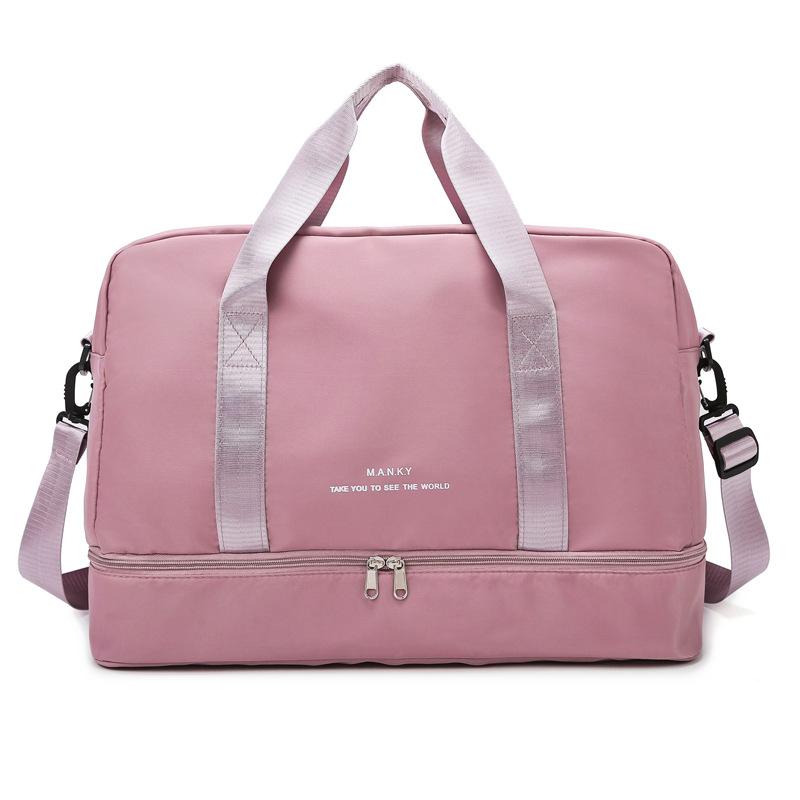 Ladies Large Capacity with Shoe Compartment Simple Casual Portable Travel Bag Dry and Wet Separation Sports Training Fitness Bag