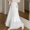 Navava Women Romantic Lace Banding Long Skirt Ns444