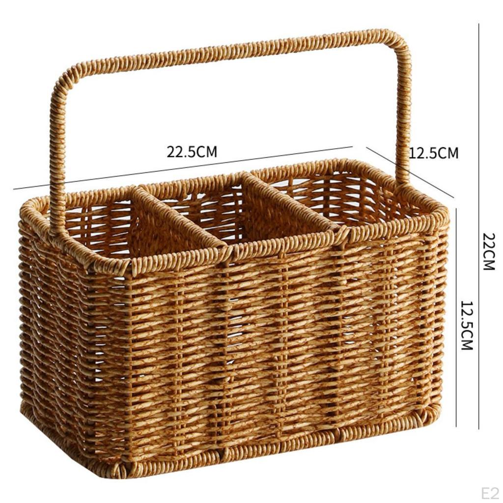 Imitace ratanu Úložný koš Box Organizér na prádlo Tašky 3 přihrádky