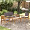Ensemble de canapé de jardin 4 pièces avec coussins en bois d'acacia 3325228