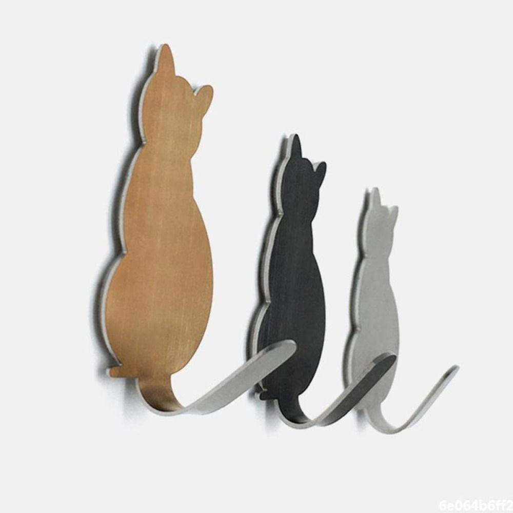 Strong Adhesive Self Adhesive Hooks 304 Stainless Steel Wall Hooks Wall Mount Cat Hook  Bedroom Use