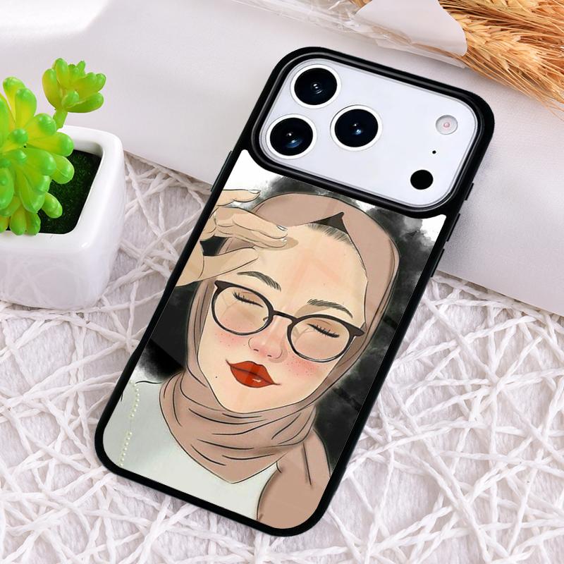 Islamic Hijab Gril Eye Queen Phone Case for iPhone 17 Air 16 15 11 12 14 13 Pro Max Shockproof Cover