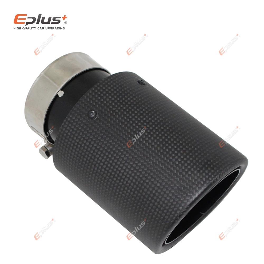 Auto Matte Karbonfaser Auspuffspitze Auspuffanlage Rohr Auspuffdüsen Universal gerollter Rand Edelstahl Schwarz