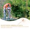 2Pcs Oiled Paper Umbrella Racks Handmade Bamboo Support Stands for Stage Photo Props Holiday Party Decor Classical Chinese Style