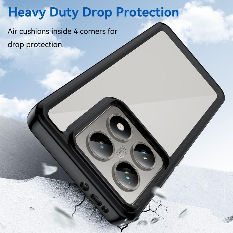For Xiaomi 14T Phone Case WANLONFENG XC Series TPU Acrylic Cover with Tempered Glass (Big Lens Hole)