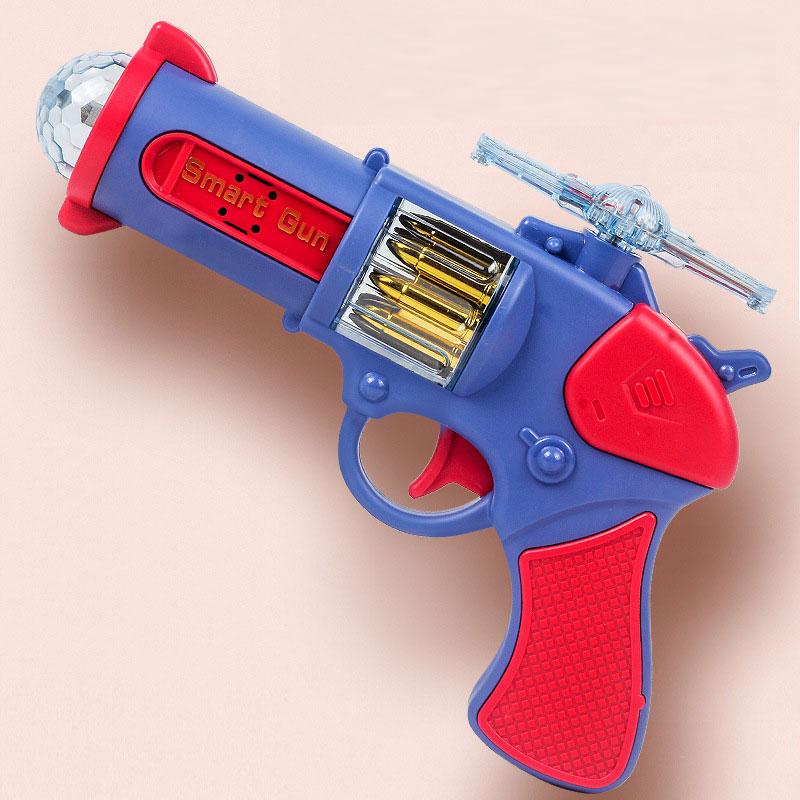 Children Toy Gun Projection Pistol Revolver Safe Non-firing Toy Smart Gun Rotating with Sounds Lights For Kids Gifts