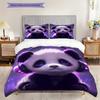 Panda Pattern Bedding Quilt Set Quilt Cover Pillowcase Home Decoration Birthday Gift (1 * Duvet Cover + 2 * Pillowcase, Without Core)