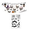 Holiday Party Window Accents Halloween Clings, Pumpkins Skeletons Ghosts And Bats Print Decorative Skeleton Wall Decals Decals, Electrostatic