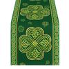Green Themed Table Runner For Seasonal Parties Dining Accent With Foliation Motifs